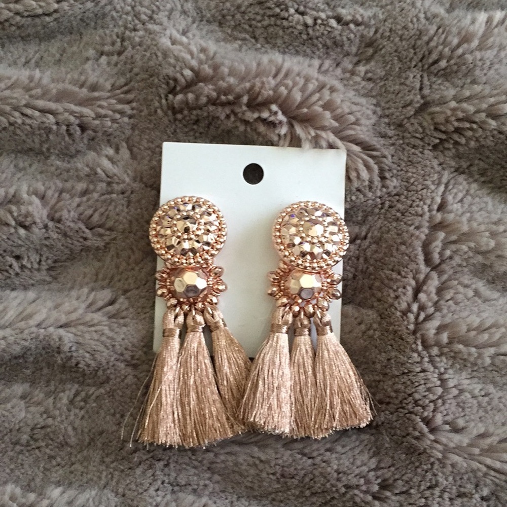 Rose Gold Tassel Earrings